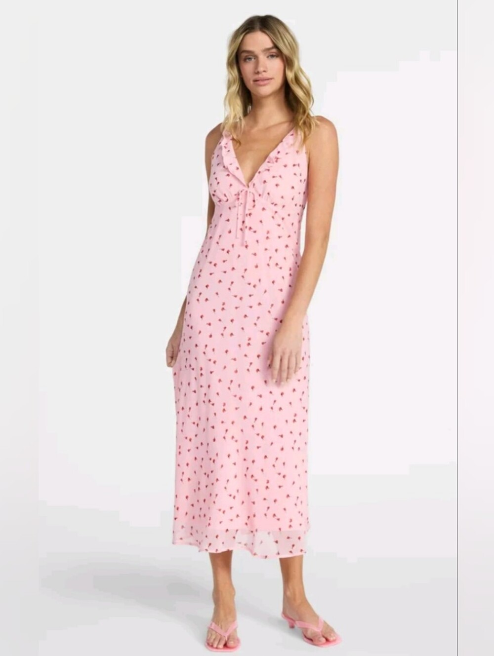 No Boundaries 🌹 Sleeveless Ruffle Midi Dress👗